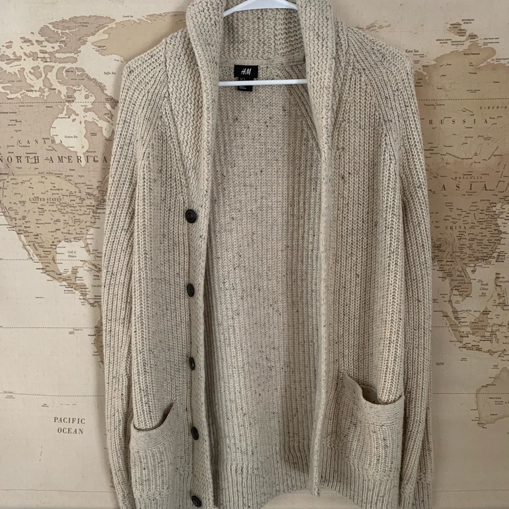 Cozy HM Cowl Neck Cardi with Elbow patches